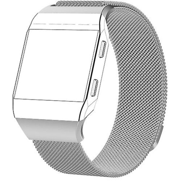 Til Fitbit Ionic Milanese urbånd, lille størrelse: 20,6 x 2,2 cm Silver