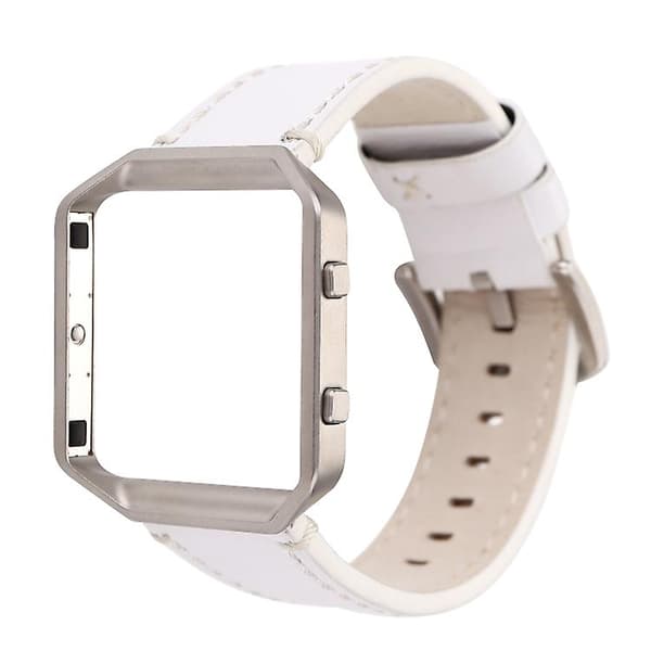 Til Fitbit Blaze Calf Leather Watch Band White