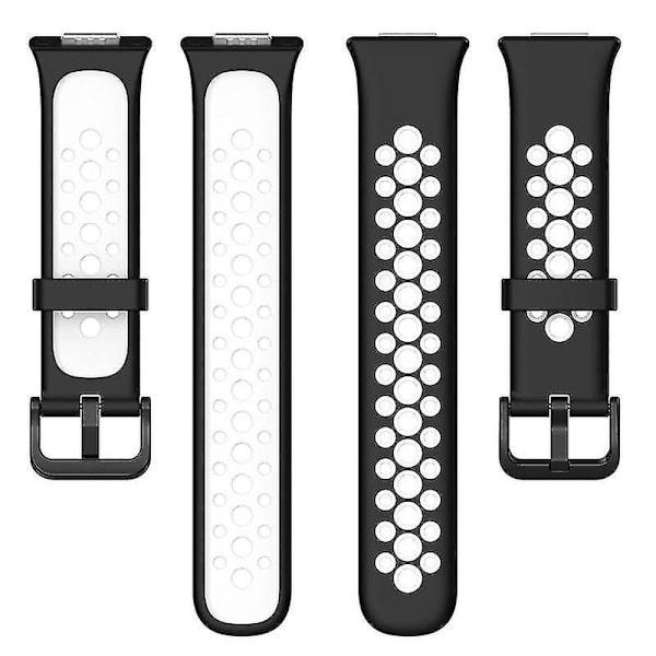 Dubbelsidig silikonersättningsarmband för Huawei Watch Fit 2/Watch Fit 2 Active Black White Style B