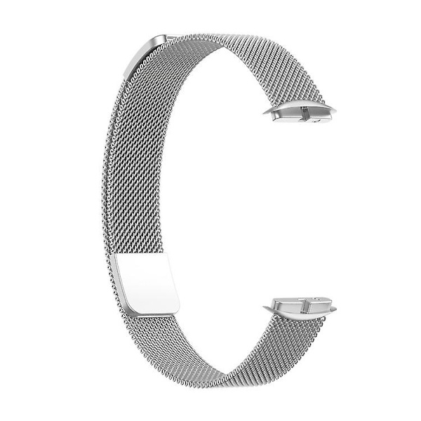 Erstatningsstropp i rustfritt stål Magnetisk Milan Fashion-armbånd for Fitbit Luxe silver
