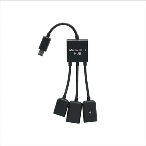 Feylan 3 i 1 Micro USB typ C-hubb hane till hona dubbel USB 2.0 värd OTG-adapterkabel för smartphone-datorplatta 3 portar AP2043