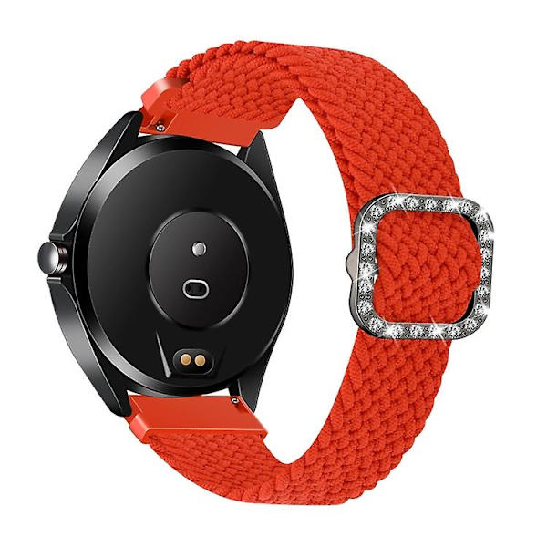 Garmin Venu 2 / samsung Gear S3 / xiaomi Haylou Rs3 22 mm universal säädettävä punottu elastinen watch Orange Red