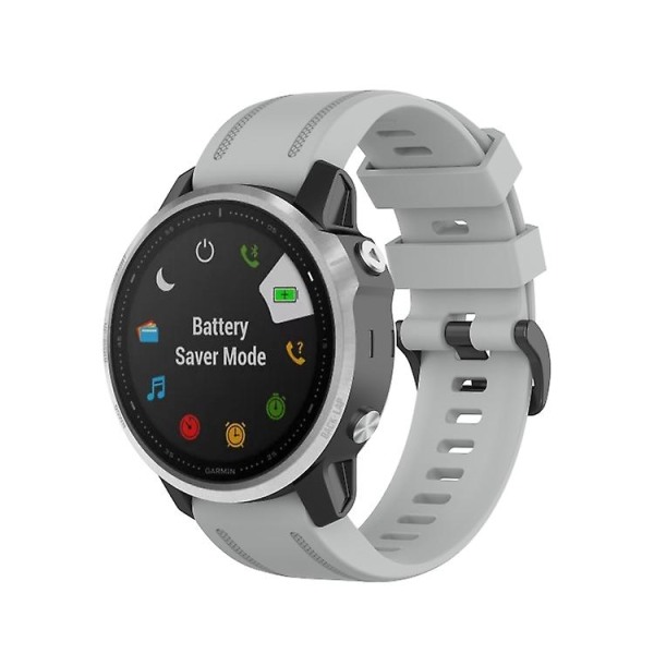 Til Garmin Fenix ​​7s 20 mm ensfarvet silikone Quick Release Urbånd Gray