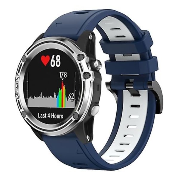 Garmin Quatix 5 22 mm:n kaksiväriseen urheilu- watch Midnight Blue - White