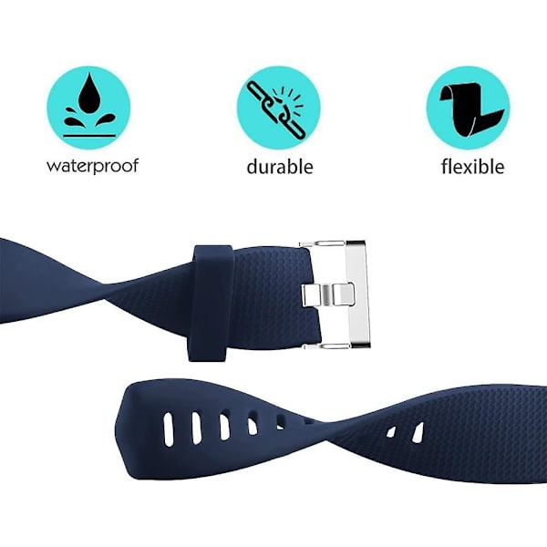 Udskiftningsbånd, der er kompatible med Fitbit Charge 2, Classic & Special Edition justerbare sportsarmbånd Navy Large