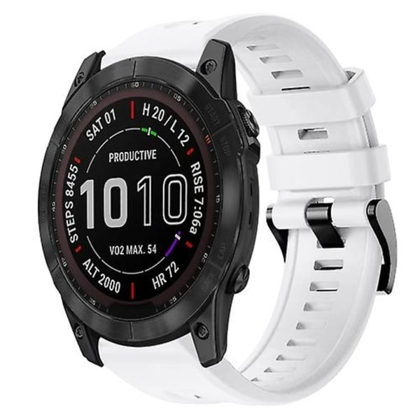 For Garmin Fenix ​​7x metallspenne ensfarget silikonklokkerem White