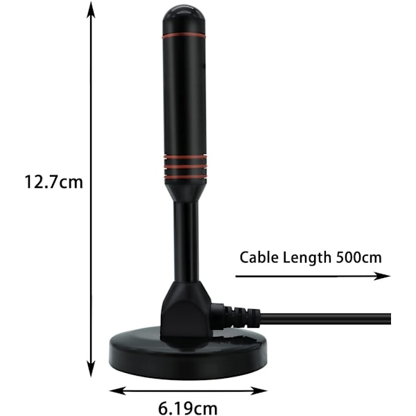Digital TV-antenn DVB-T2 Bärbar inomhus utomhus TV DTMB-antenn med 5m kabel
