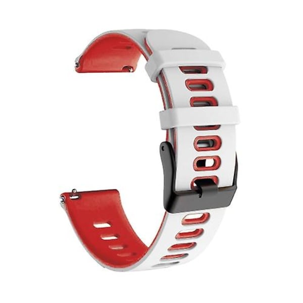 Til Garmin Move Luxe 20 mm blandet farve silikone urrem White-Red
