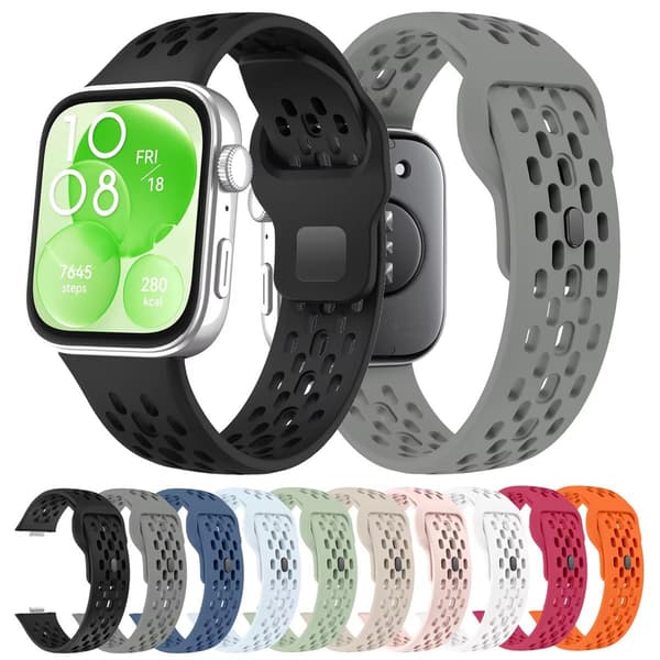 Stropp for Huawei Watch Fit 4/fit 4 Pro/fit 3 Pustende silikonstropp (grå)