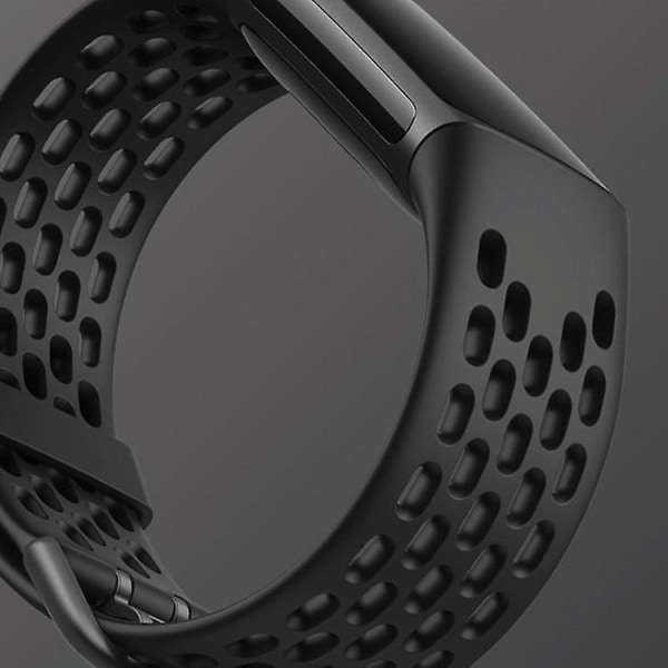 För Fitbit Charge 5 Silicone Hole Watch Band Dark Red