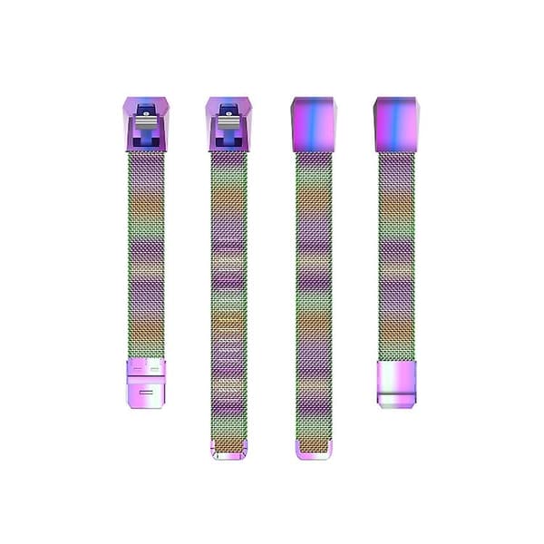 För Fitbit Alta / Alta Hr / Ace Watch Button Mesh Metal Replacement Strap Watchband Colorful