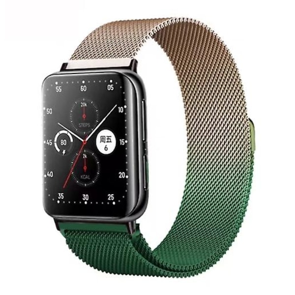 Oppo Watch 3 Pro Milanese ruostumattomasta teräksestä valmistettu watch Gold Green