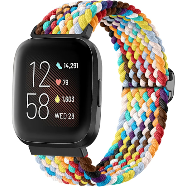Flettet Spænde Armbånd til Fitbit Versa - Elastisk Sportsarmbånd