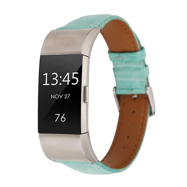 Til Fitbit Charge 2 Fresh Style læderurrem Green