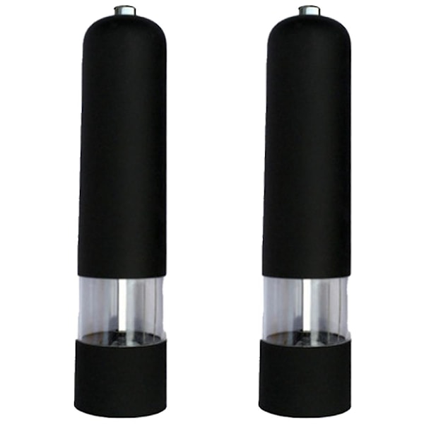 Sähkökäyttöinen merisuola- ja pippurimylly ja shaker set, paristokäyttöinen valolla ja säädettävä, 2 kpl pakkaus 2pcs black