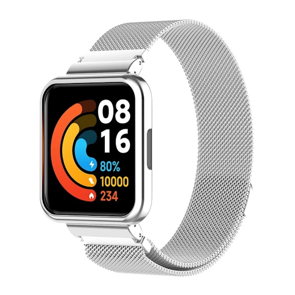 Metallrem med klokkeinnfatning for Xiaomi Redmi Watch 2 Lite Silver