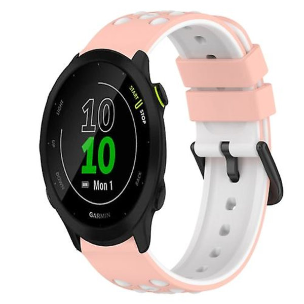 För Garmin Forerunner 55 20mm Tvåfärgad watch White-Black