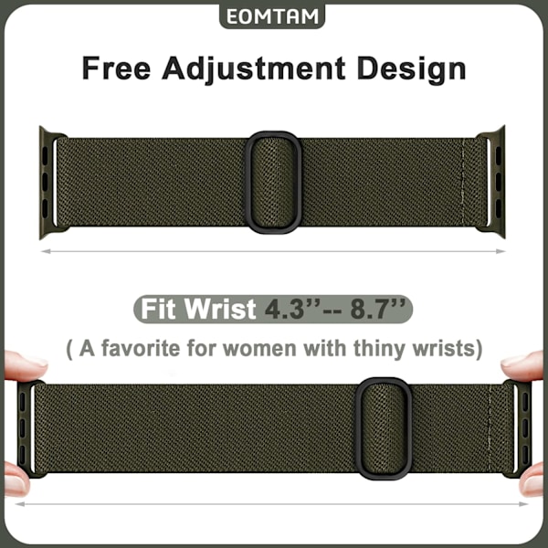 5-pak strækbart nylon kompatibelt til Apple Watch rem 38 mm B 38mm/40mm/41mm