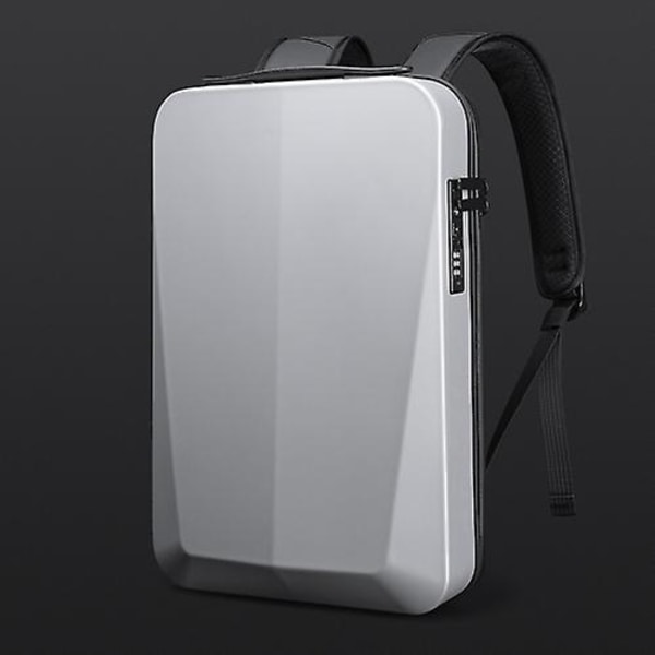 Bange Bg-22201 Business Hard Shell Computertaske Herre Rygsæk Vandtæt Bagage Silver White