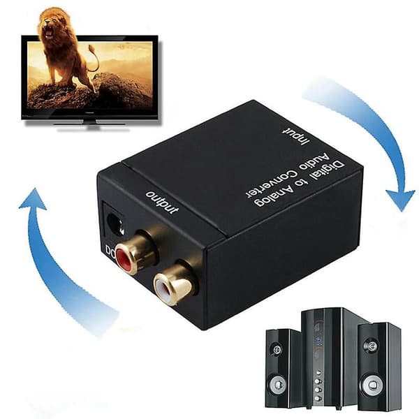 Optisk Koaksial Toslink Digital Til Analog Lyd Konverter Adapter Rca L/r 3.5mm