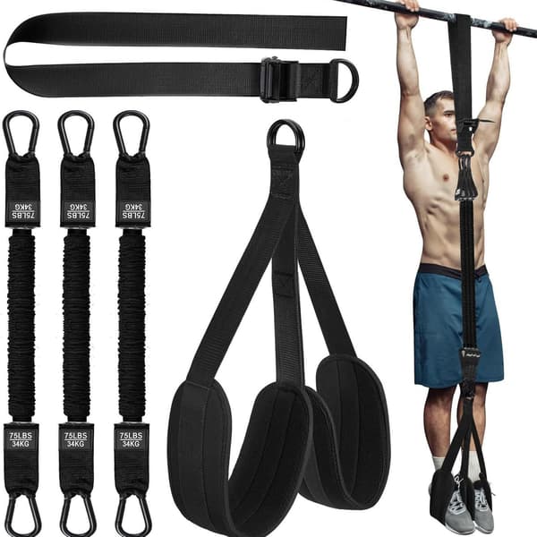 Justerbart motståndsband för pull-ups, stödbälte för styrketräning (102 kg/svart)