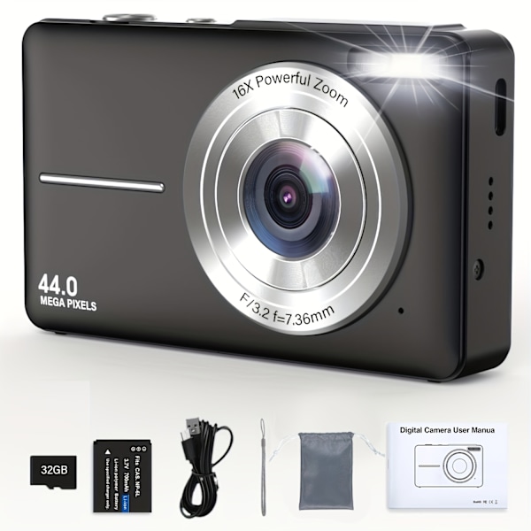 Digitalt Kamera Hd Video Blog Dc430 Sort