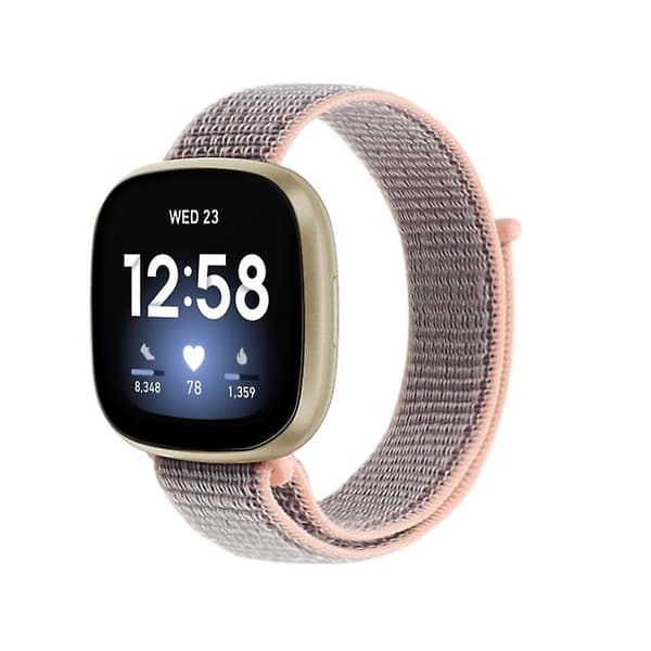 Fitbit Versa 3 Nylon Loop watch Pink Sand