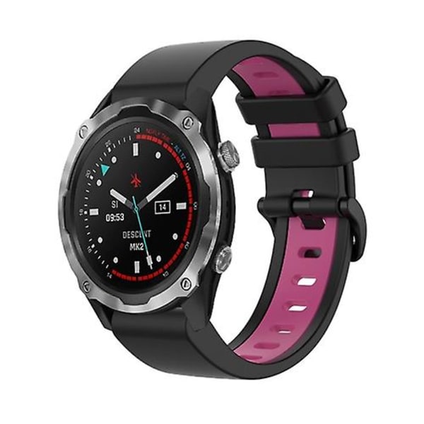 Garmin Descent Mk2 26 mm:n silikoni- watch ranneke Black-Pink
