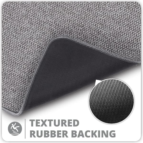 bademåtte med skridsikker gummibase, absorberende og hurtigtørrende (grå/40X60cm)
