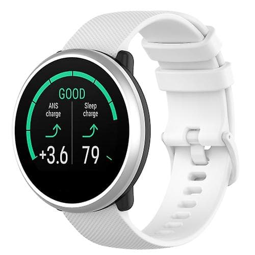 För Polar Ignite 20 mm liten plädtextur silikonarmbandsarmband White