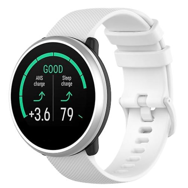 Til Polar Ignite 20 mm lille plaid tekstur silikone armbåndsurrem White