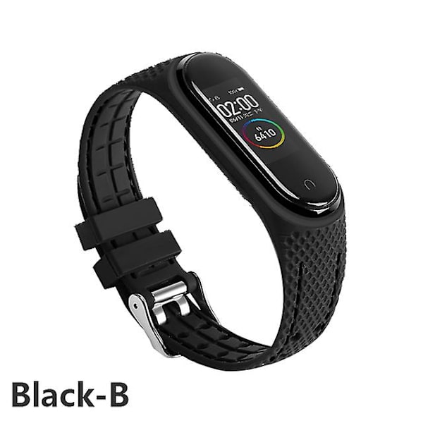Silikonihihna Xiaomi Mi Band 6 7 5 3 4 Lisävarusteet Urheilurannekkeen Vaihtovyö Correa Ranneke Mi Band 7 6 Nfc Ranneke Black-B Mi band 3 4