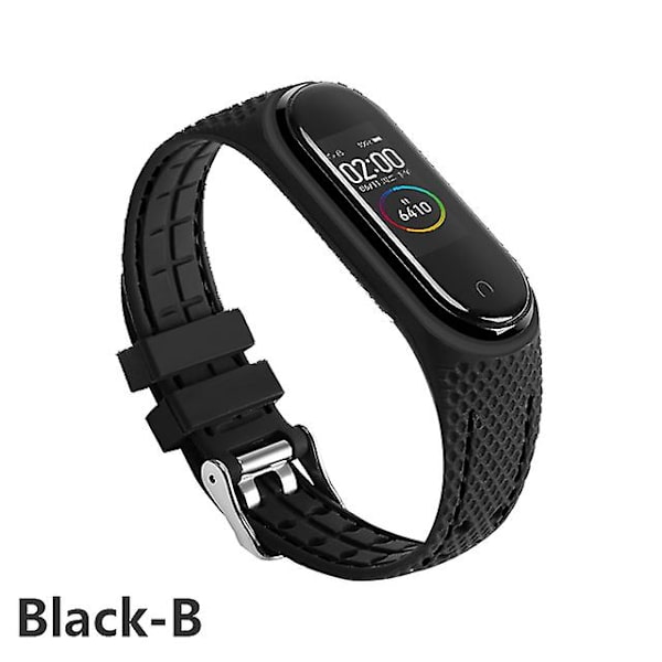 Silikonihihna Xiaomi Mi Band 6 7 5 3 4 Lisävarusteet Urheilurannekkeen Vaihtovyö Correa Ranneke Mi Band 7 6 Nfc Ranneke Black-B Mi band 5 6