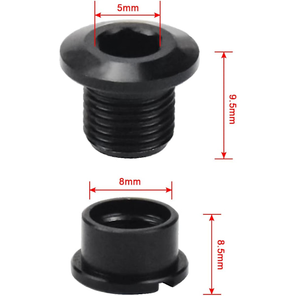 Enkeltkjedebolt for sykkelkranksett (5 stk)