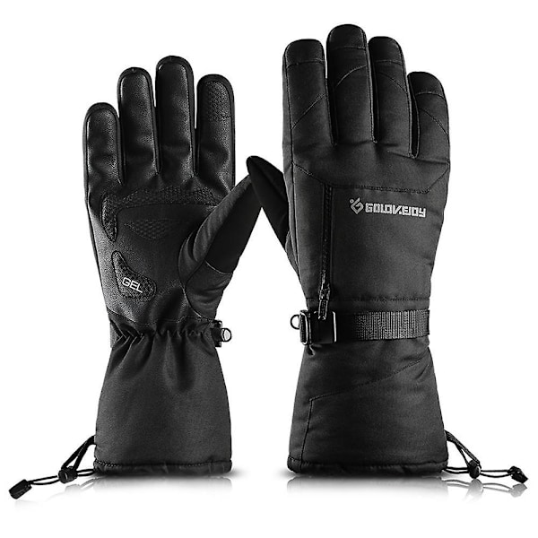 Vinter Ski Handsker Touch Screen Sne Vandtætte Termiske Varme Motorcykel Handsker Black L