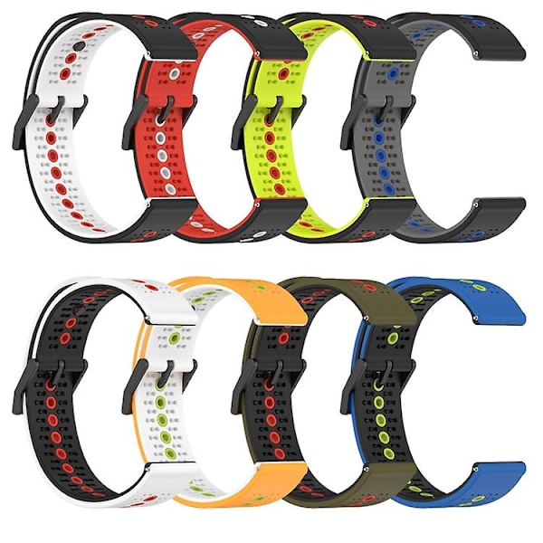 För Garmin Approach S40 20mm Tricolor Andningsbart watch Black-Lime-Red