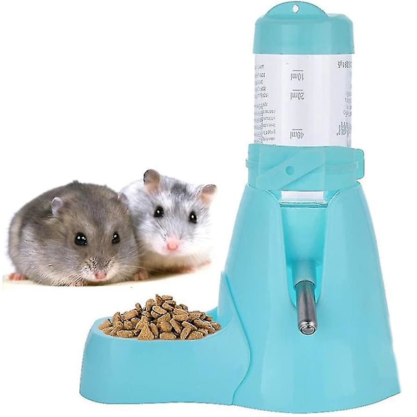 Automatisk vattenflaska för hamster, husdjursbur, vattenbehållare för chinchilla, marsvin, igelkott, iller Blue