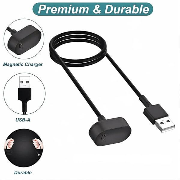 Laddare för Fitbit Inspire HR, Fitbit Inspire, Fitbit Ace 2, Ersättning USB-laddningskabel [2-pack, 3,3ft/100cm]