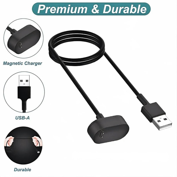 Lader for Fitbit Inspire HR, Fitbit Inspire, Fitbit Ace 2, erstatnings-USB-ladekabel [2-pakning, 3,3 fot/100 cm]