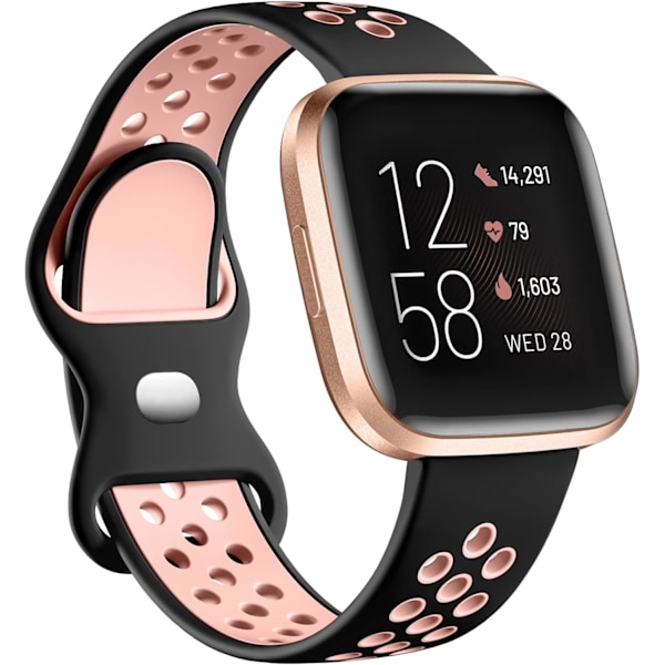 Dubbelfärgad mjuk silikonarmband för Fitbit Versa 2/Versa