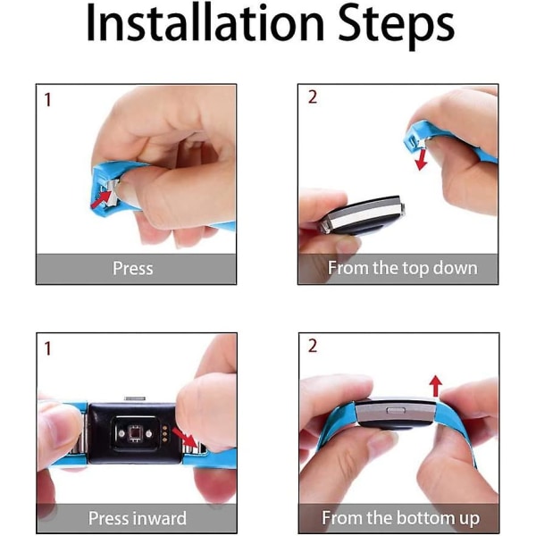 Erstatningsbånd som er kompatible for Fitbit Charge 2, Classic & Special Edition justerbare sportsarmbånd Cerulean Small