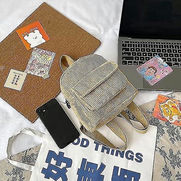 2 st Kvinnors Mini Ryggsäck Sladd Student Flickor Bokväskor Retro Resväskor (d-8d) khaki