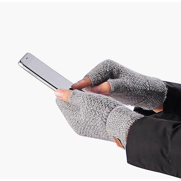 Handskar Stickade Fingerless Winter Warm Work Mitts Kalla Herr Thermal Light Gary