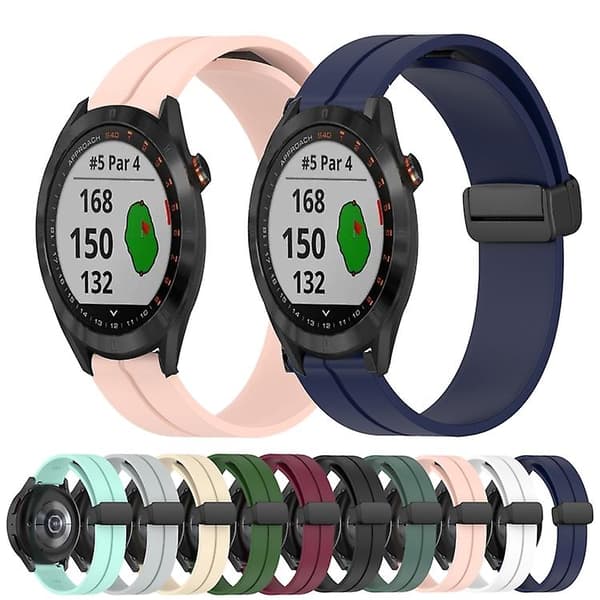 Til Garmin Approach S40 20 mm ensfarvet magnetisk lås Silikone urrem White