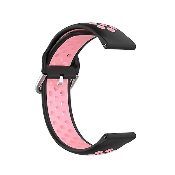 Til Fitbit Versa 2 / Versa Lite / Blaze 23mm Sports To-farvede silikone-erstatningsrem til ur Black Pink