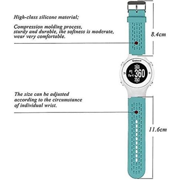 Myk silikonerstatningsklokkerem for Garmin Approach S2 / S4 Teal
