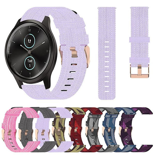 För Garmin Vivomove Style 20 mm Nylon Woven Watch Band Red
