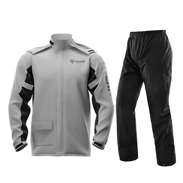 Vattentät regnkappa byxor set med osynliga cover Regntät kostym för mortorcykling Cykling Fiske Camping Grey 3XL