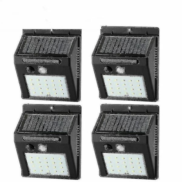 20 LED Vanntett Solcelle-sensor/bevegelsessensor Vegglampe, Utendørs 2 pcs