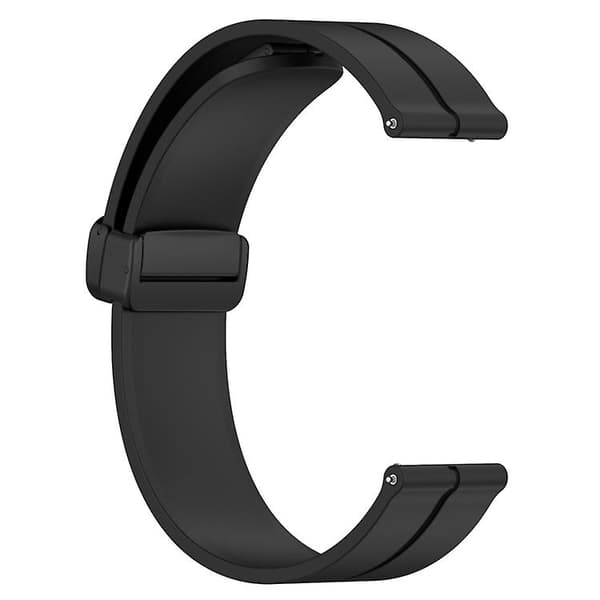 For Garmin Forerunner 55 20mm ensfarget magnetisk lås silikonklokkerem Black